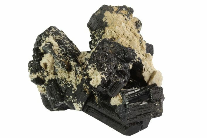 Black Tourmaline (Schorl) & Feldspar Cluster - Namibia #90681